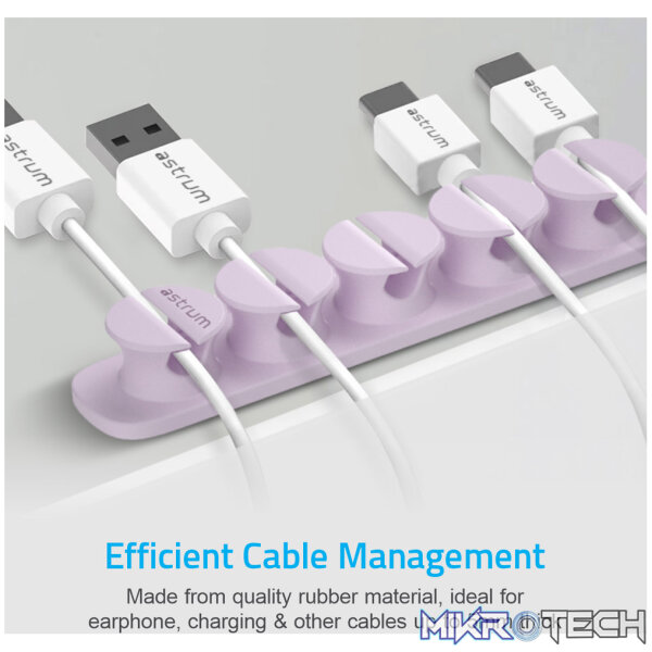 CO110 Cable Organizer Clips - 5 Bays, 4 Storage Compartments - Purple - Image 3